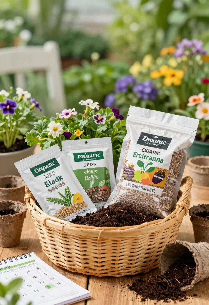 15 Gardening Gift Basket Ideas for the Plant Lover in Your Life - 4. Organic Seeds and Soil Basket 1