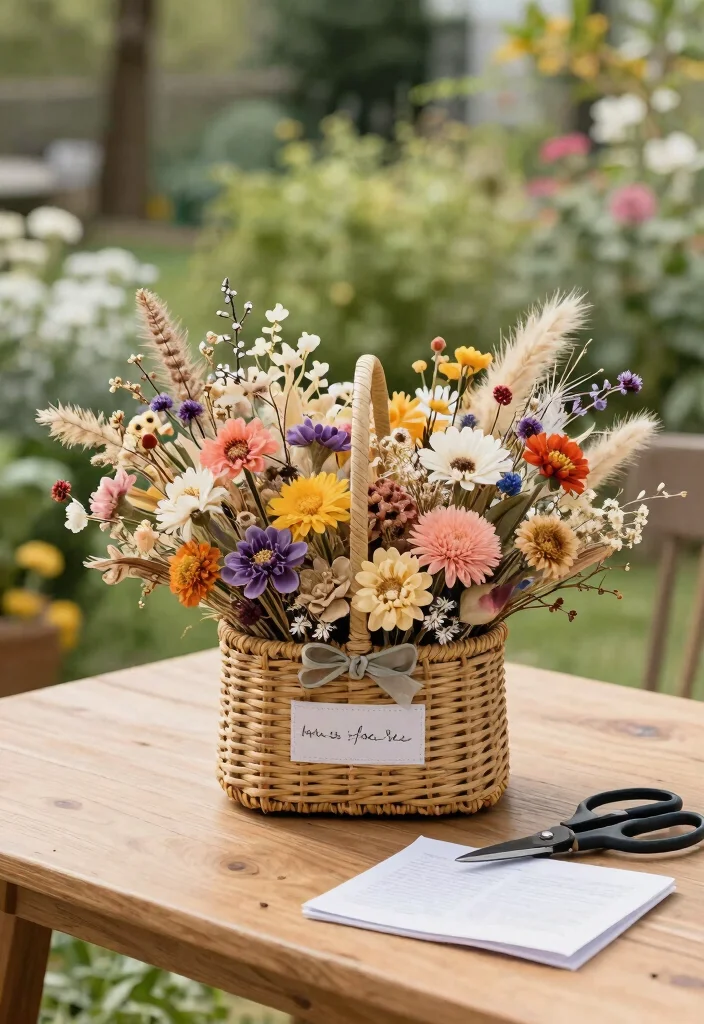 15 Gardening Gift Basket Ideas for the Plant Lover in Your Life - 9. Flower Arranging Kit Basket 1