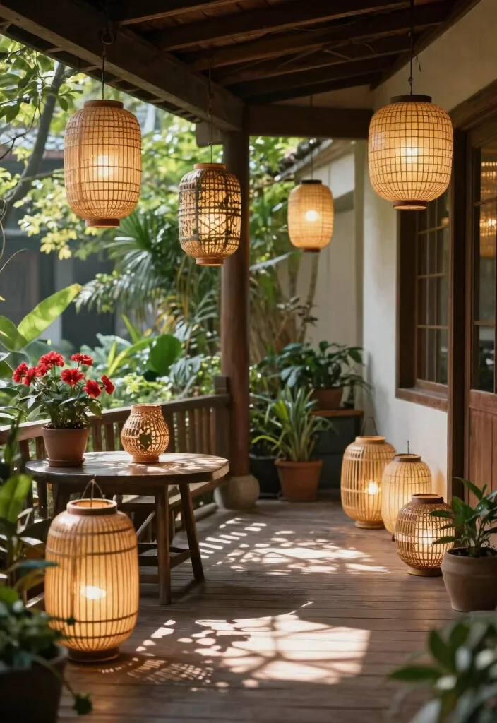15 Outdoor Lantern Decor Ideas to Light Up Your Porch and Patio - 3. Bamboo Lanterns 1