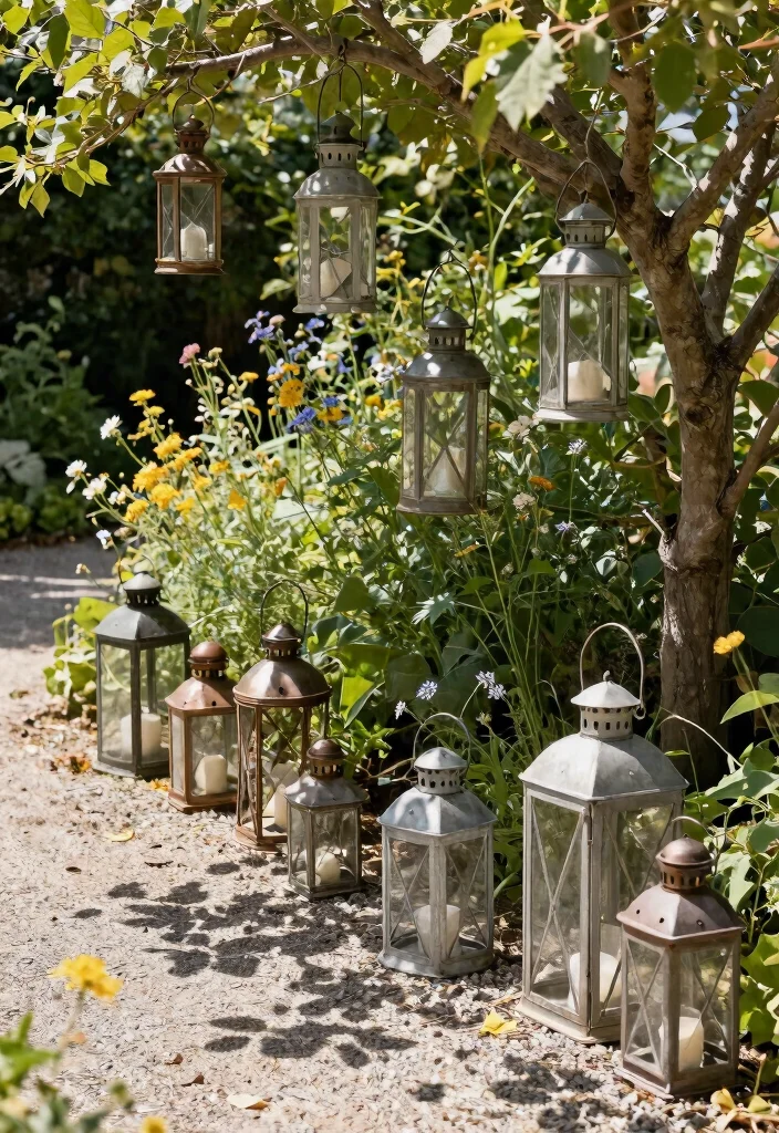 15 Outdoor Lantern Decor Ideas to Light Up Your Porch and Patio - 7. Rustic Tin Lanterns 1