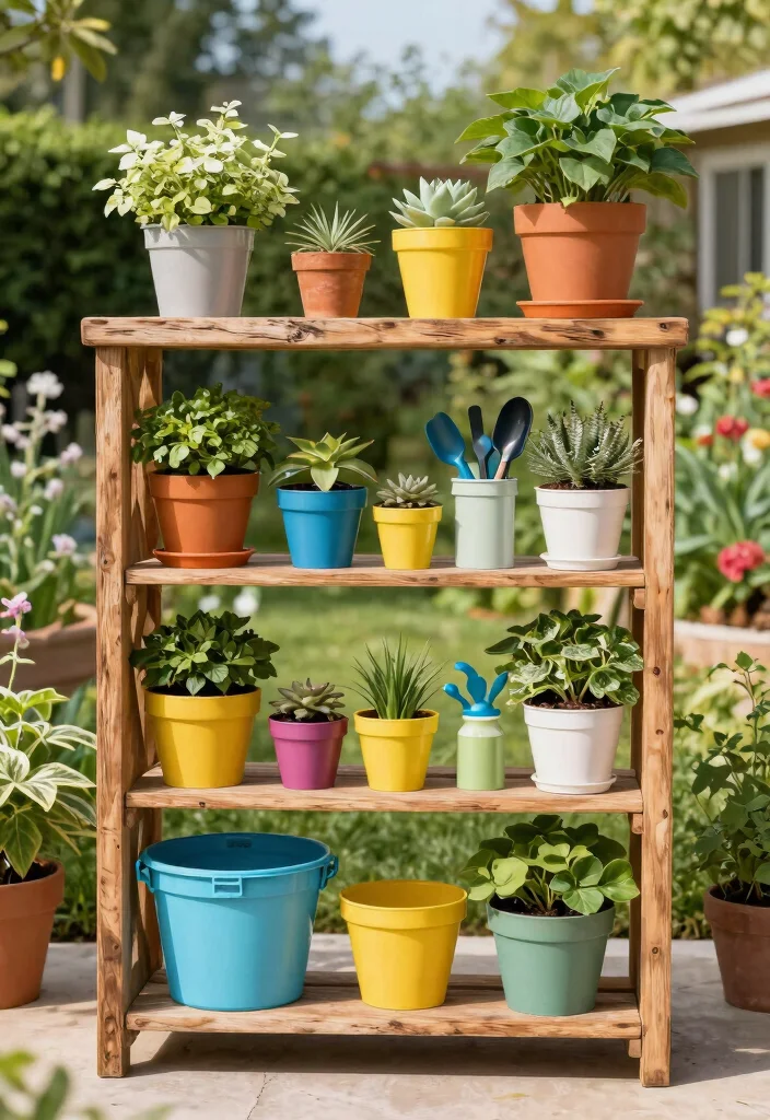 15 Outdoor Storage Ideas That Keep Your Backyard Neat and Organized - 11. Open Shelving for Easy Access 1