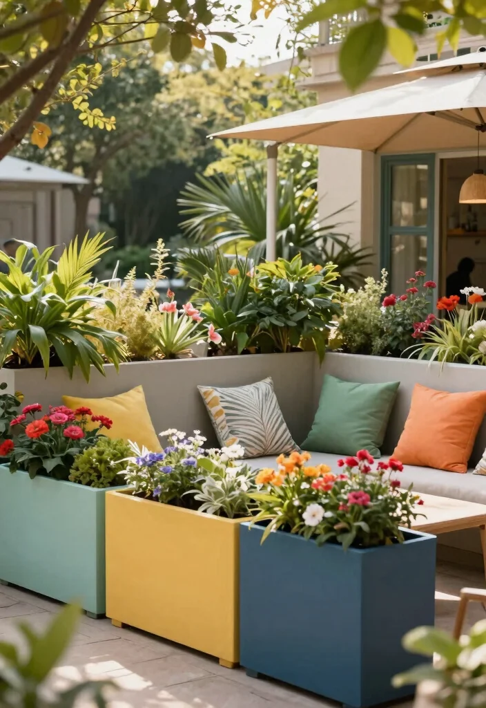 15 Patio Privacy Ideas for a Secluded and Relaxing Outdoor Space - 12. Planter Boxes as Privacy Screens 1