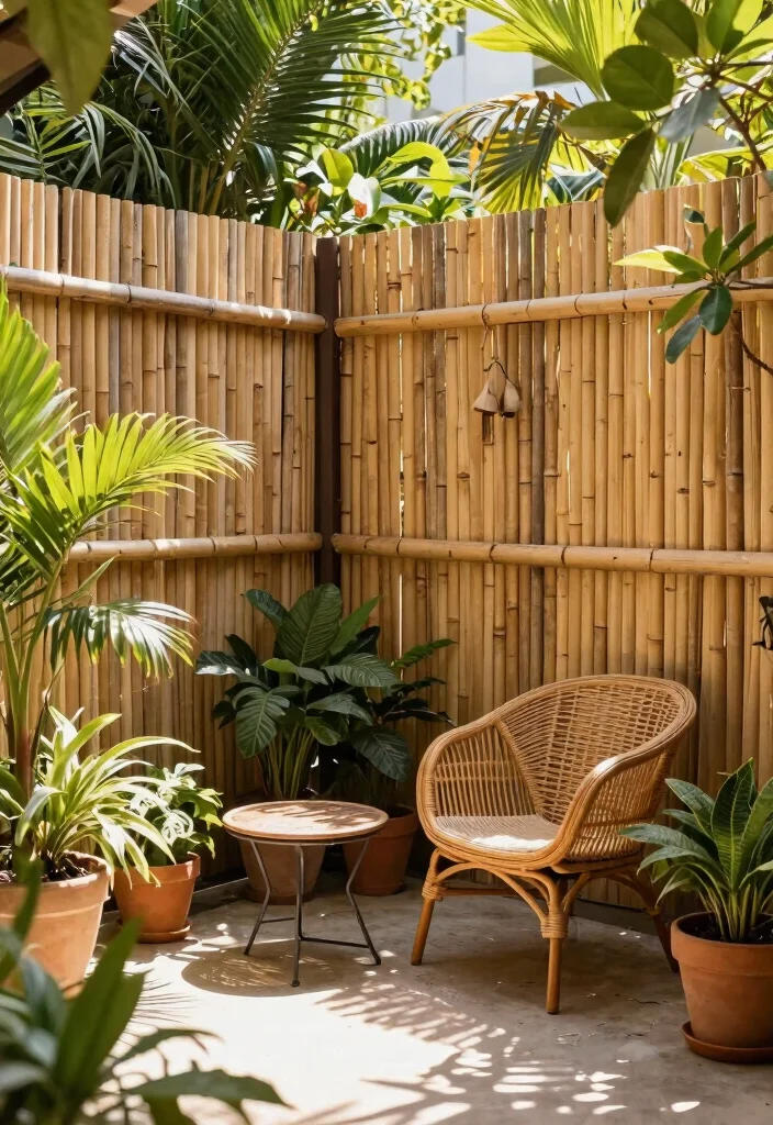 15 Patio Privacy Ideas for a Secluded and Relaxing Outdoor Space - 13. Bamboo Fencing 1