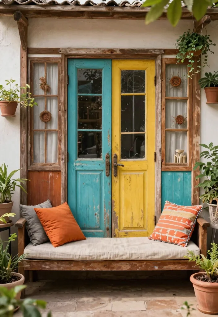 15 Patio Privacy Ideas for a Secluded and Relaxing Outdoor Space - 15. Repurposed Materials 1