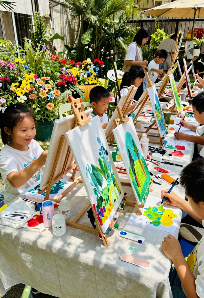18 Kids Backyard Ideas for Hours of Outdoor Fun and Play - 13. Outdoor Art Space 1