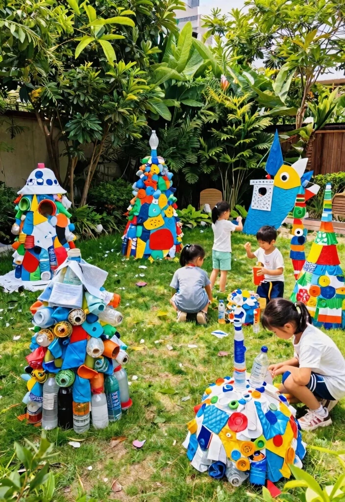 18 Kids Backyard Ideas for Hours of Outdoor Fun and Play - 15. Eco-Friendly Art Installations 1