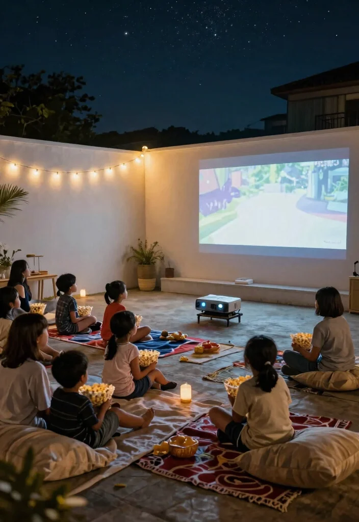 18 Kids Backyard Ideas for Hours of Outdoor Fun and Play - 16. Outdoor Movie Nights 1