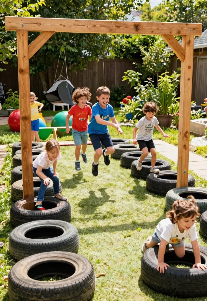 18 Kids Backyard Ideas for Hours of Outdoor Fun and Play - 6. Eco-Friendly Obstacle Course 1