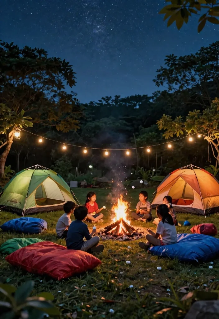18 Kids Backyard Ideas for Hours of Outdoor Fun and Play - 8. Backyard Camping Zone 1