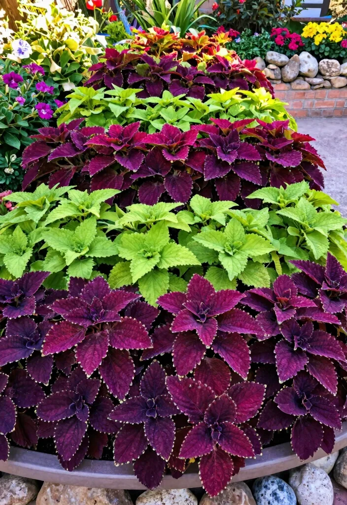 12 Coleus Planter Ideas for Bold Color in Any Outdoor Space 5 12 Coleus Planter Ideas for Bold Color in Any Outdoor Space - 5. Layered Planter Boxes 1