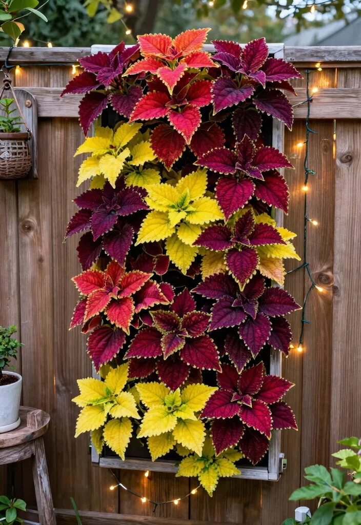 12 Coleus Planter Ideas for Bold Color in Any Outdoor Space 9 12 Coleus Planter Ideas for Bold Color in Any Outdoor Space - 9. Vertical Wall Planters 1