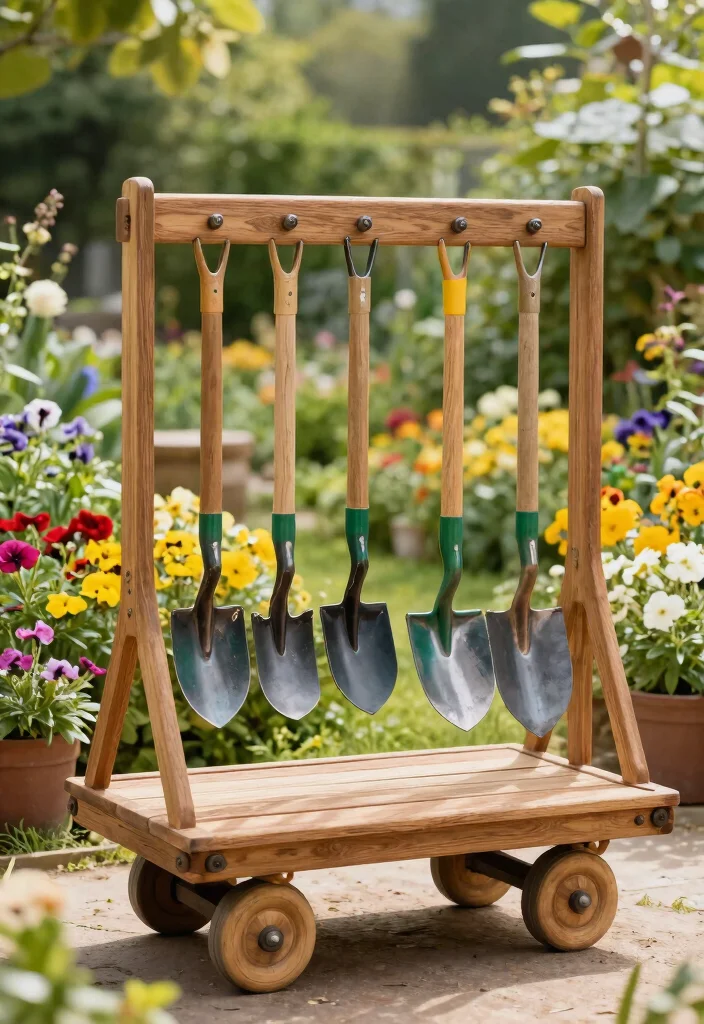 12 Garden Cart Ideas to Haul and Organize Your Outdoor Tools 3 12 Garden Cart Ideas to Haul and Organize Your Outdoor Tools - 3. Garden Tool Organizer with Hooks 1