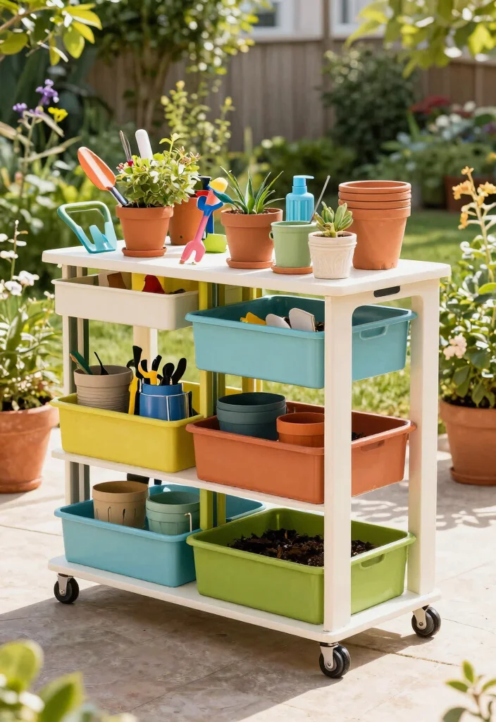 12 Garden Cart Ideas to Haul and Organize Your Outdoor Tools 8 12 Garden Cart Ideas to Haul and Organize Your Outdoor Tools - 8. Modular Gardening Station 1