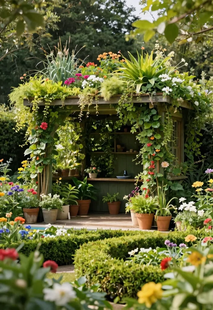 12 Pool Pump House Ideas That Keep Equipment Hidden and Accessible 3 12 Pool Pump House Ideas That Keep Equipment Hidden and Accessible - 3. Garden Oasis 1