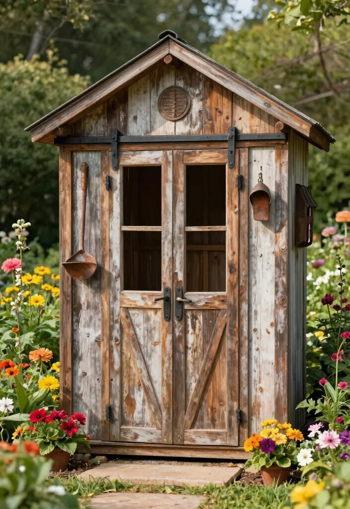 12 Pool Pump House Ideas That Keep Equipment Hidden and Accessible 4 12 Pool Pump House Ideas That Keep Equipment Hidden and Accessible - 4. Vintage Vibes 1