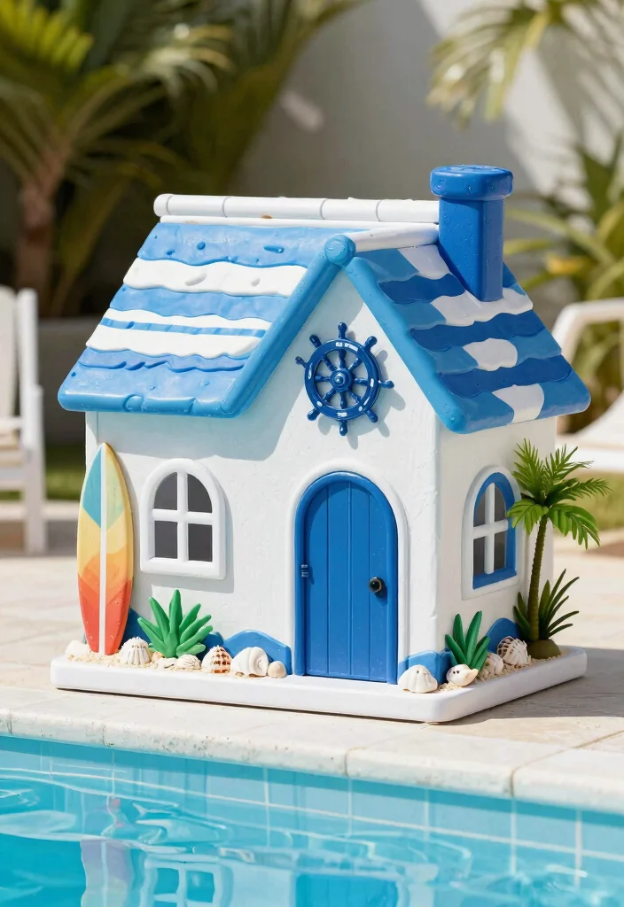 12 Pool Pump House Ideas That Keep Equipment Hidden and Accessible 9 12 Pool Pump House Ideas That Keep Equipment Hidden and Accessible - 9. Themed Designs 1