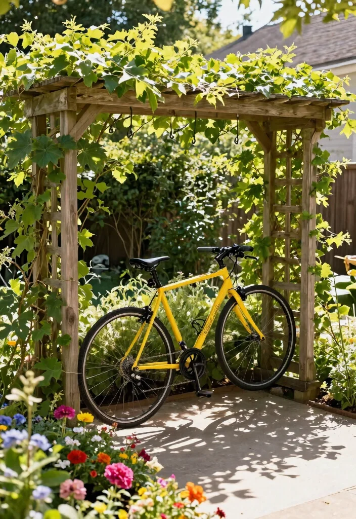 12 Road Bike Storage Ideas That Keep Your Bike Safe and Display-Ready 2 12 Road Bike Storage Ideas That Keep Your Bike Safe and Display-Ready - 2. Garden Trellis Bike Hang 1