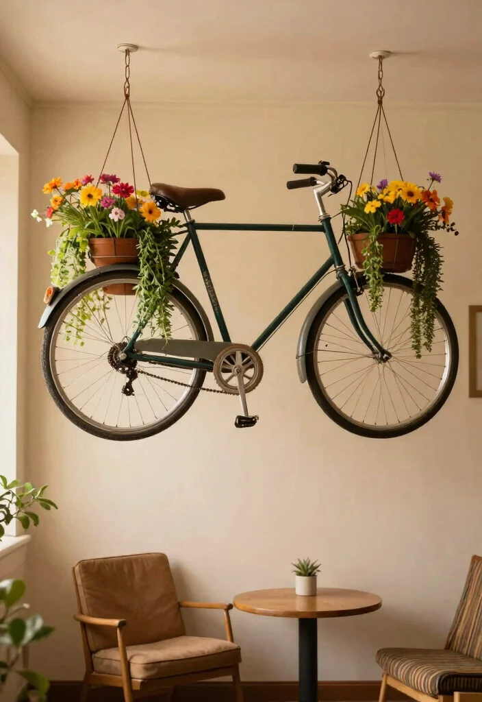 12 Road Bike Storage Ideas That Keep Your Bike Safe and Display-Ready 3 12 Road Bike Storage Ideas That Keep Your Bike Safe and Display-Ready - 3. Hanging Bike Planters 1