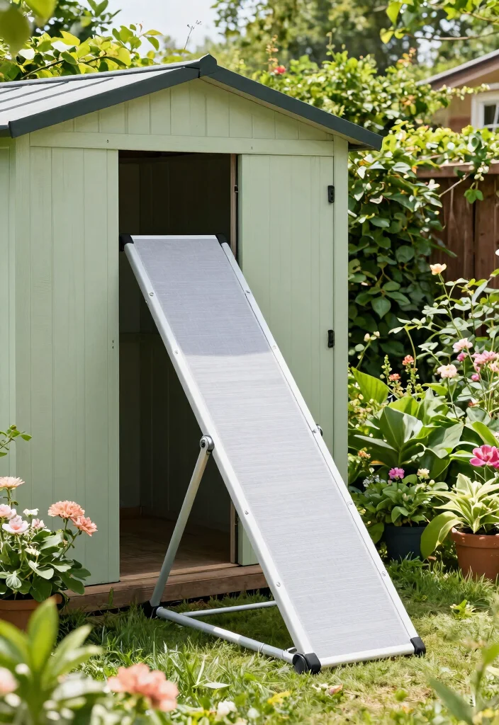 12 Storage Shed Ramp Ideas for Easy Access With Heavy Equipment 3 12 Storage Shed Ramp Ideas for Easy Access With Heavy Equipment - 3. Foldable Ramp for Space-Saving Solutions 1