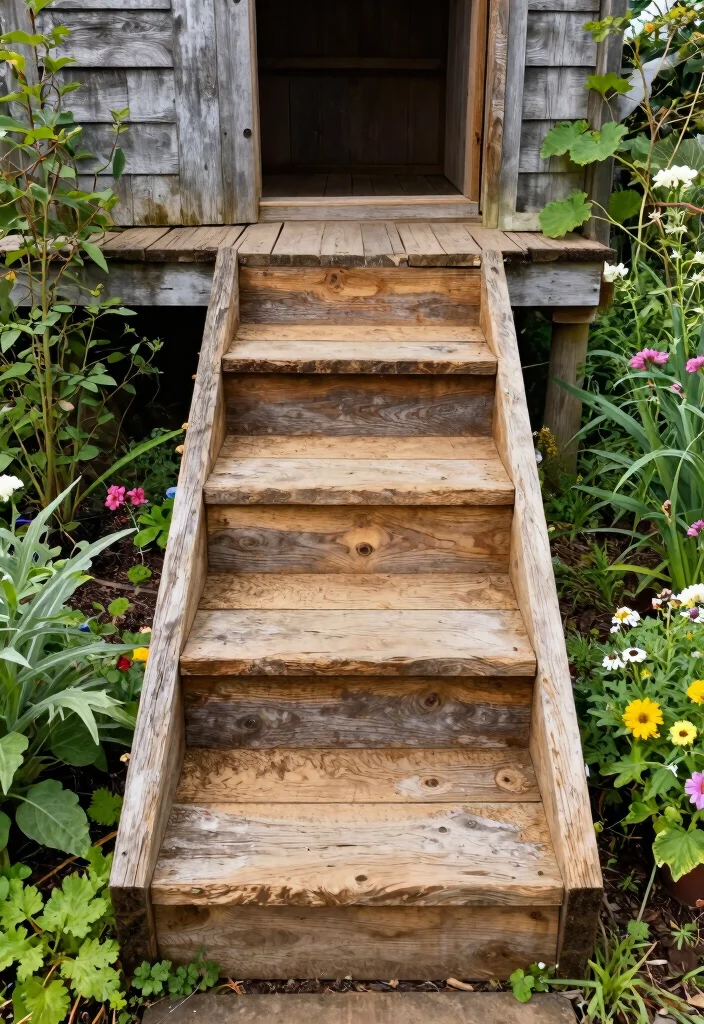 12 Storage Shed Ramp Ideas for Easy Access With Heavy Equipment 5 12 Storage Shed Ramp Ideas for Easy Access With Heavy Equipment - 5. Use of Reclaimed Materials for Eco-Friendly Ramps 1