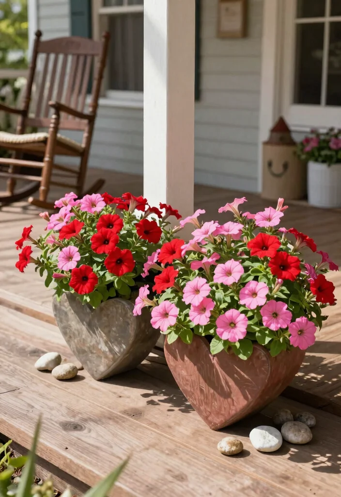 12 Valentine Outdoor Planter Ideas for a Romantic Front Porch Display 1 12 Valentine Outdoor Planter Ideas for a Romantic Front Porch Display - 1. Heart-Shaped Planters 1
