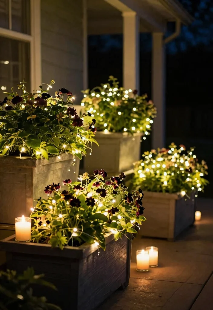 12 Valentine Outdoor Planter Ideas for a Romantic Front Porch Display 5 12 Valentine Outdoor Planter Ideas for a Romantic Front Porch Display - 5. Fairy Lights in Planters 1