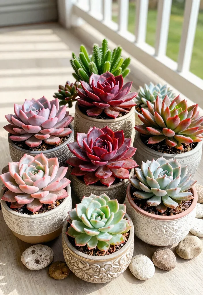 12 Valentine Outdoor Planter Ideas for a Romantic Front Porch Display 6 12 Valentine Outdoor Planter Ideas for a Romantic Front Porch Display - 6. Colorful Succulent Gardens 1