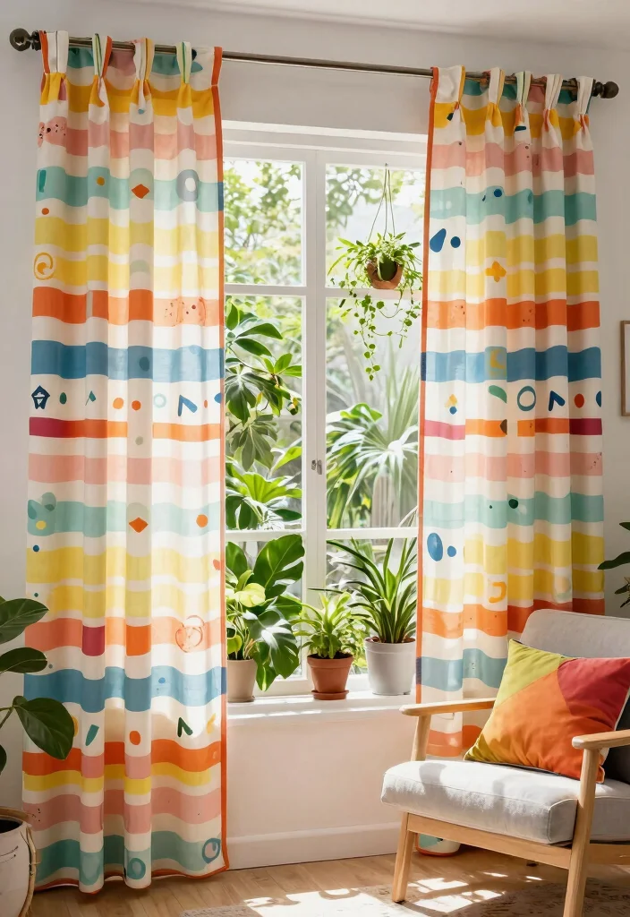14 Box Window Curtain Ideas for a Clean and Polished Look 10 14 Box Window Curtain Ideas for a Clean and Polished Look - 10. Fun Patterns for a Playful Touch 1