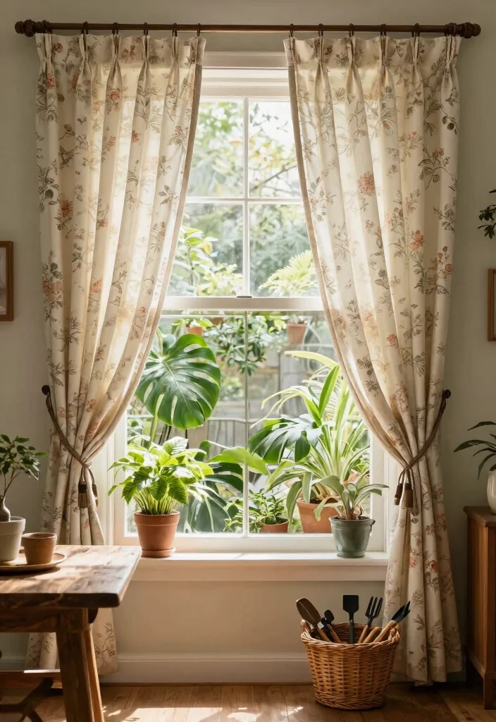 14 Box Window Curtain Ideas for a Clean and Polished Look 4 14 Box Window Curtain Ideas for a Clean and Polished Look - 4. Vintage Floral Charm 1