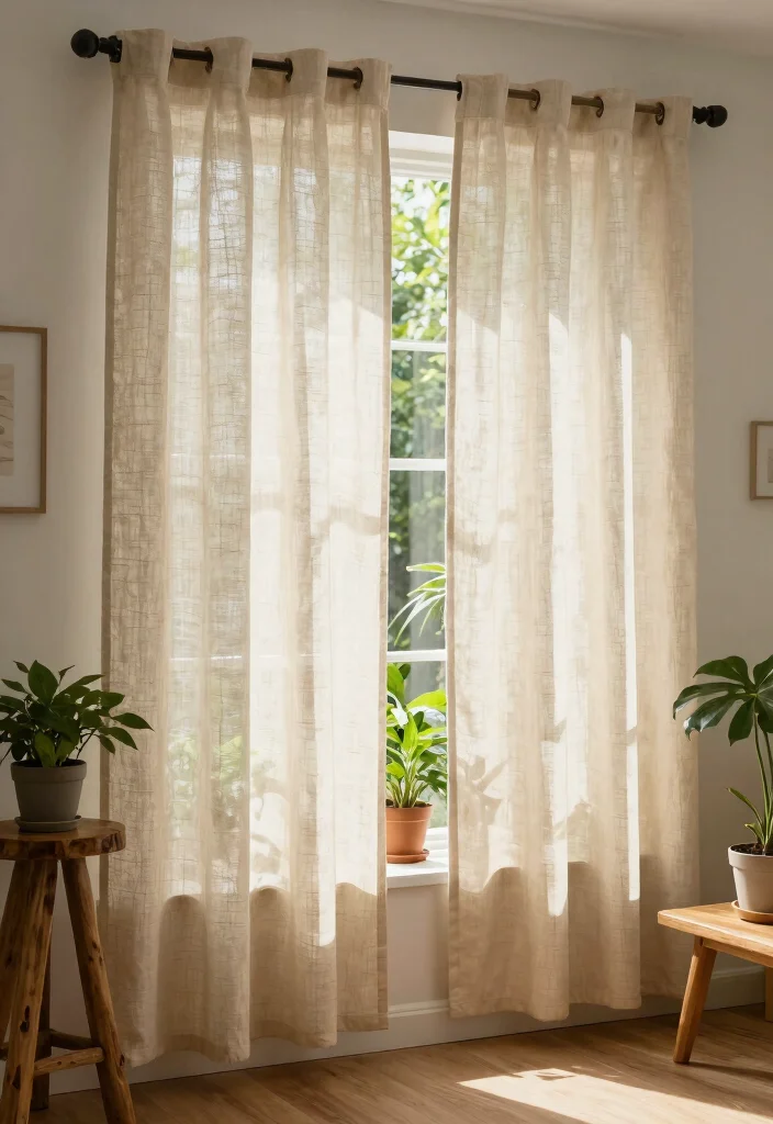 14 Box Window Curtain Ideas for a Clean and Polished Look 6 14 Box Window Curtain Ideas for a Clean and Polished Look - 6. Eco-Friendly Fabrics 1