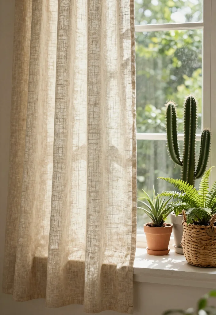 14 Box Window Curtain Ideas for a Clean and Polished Look 7 14 Box Window Curtain Ideas for a Clean and Polished Look - 7. Textured Fabrics 1