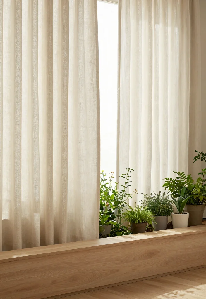 14 Box Window Curtain Ideas for a Clean and Polished Look 8 14 Box Window Curtain Ideas for a Clean and Polished Look - 8. Neutral Tones for Versatility 1