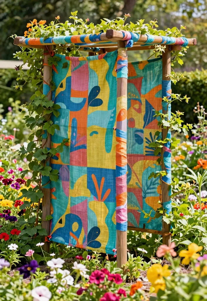 14 Cheap Trellis Ideas That Look Far More Expensive Than They Are 12 14 Cheap Trellis Ideas That Look Far More Expensive Than They Are - 12. Fabric Wrapped Trellis 1