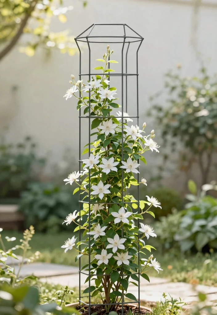 14 Cheap Trellis Ideas That Look Far More Expensive Than They Are 13 14 Cheap Trellis Ideas That Look Far More Expensive Than They Are - 13. Minimalist Wire Frame Trellis 1