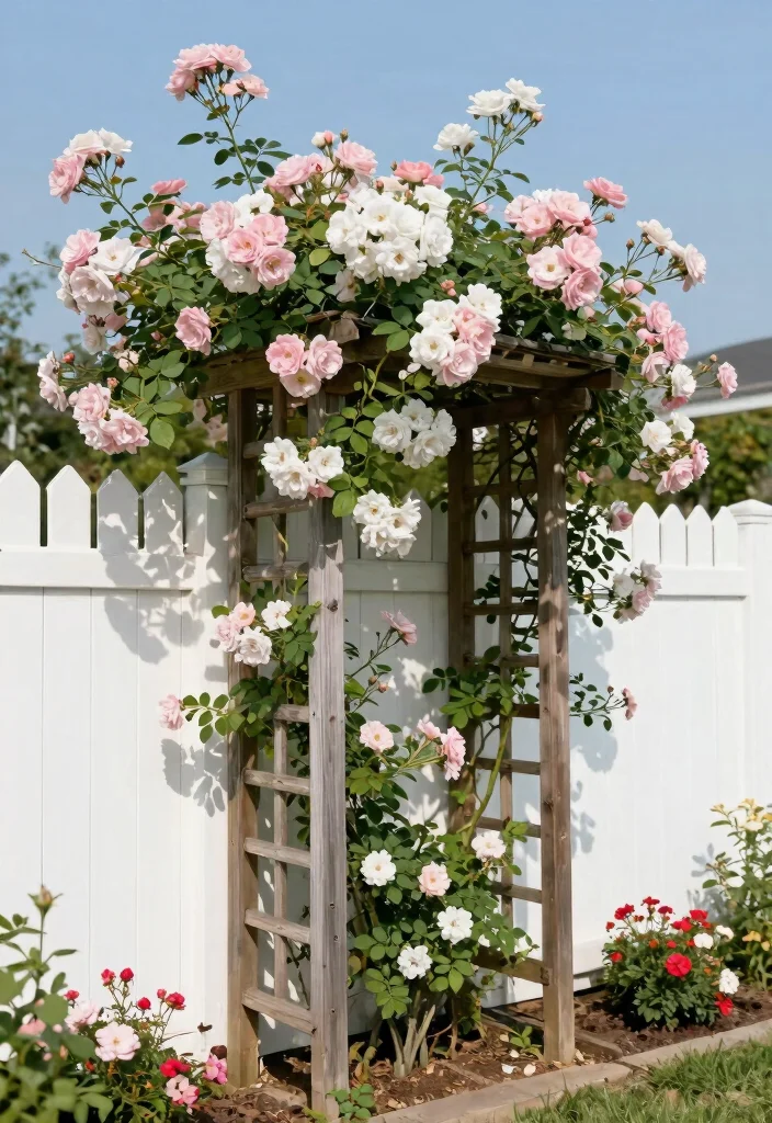 14 Front of House Trellis Ideas That Instantly Boost Curb Appeal 1 14 Front of House Trellis Ideas That Instantly Boost Curb Appeal - 1. Rustic Wooden Trellis with Climbing Roses 1