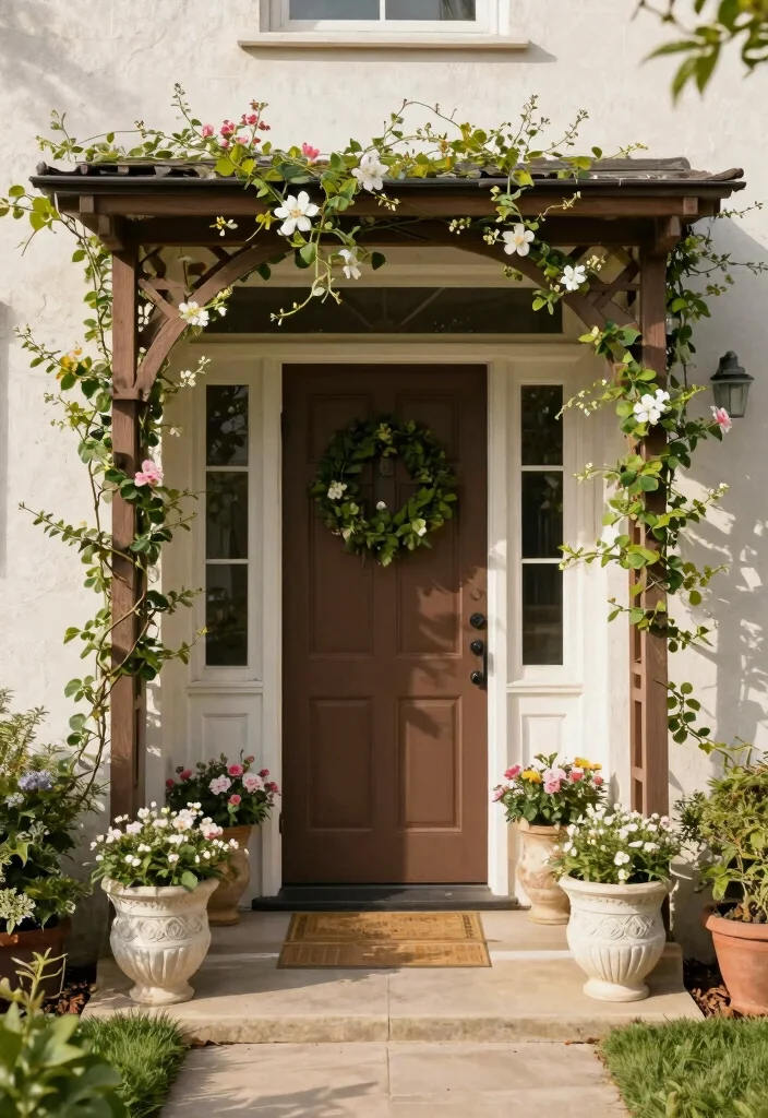 14 Front of House Trellis Ideas That Instantly Boost Curb Appeal 10 14 Front of House Trellis Ideas That Instantly Boost Curb Appeal - 10. Trellis to Frame a Window or Door 1