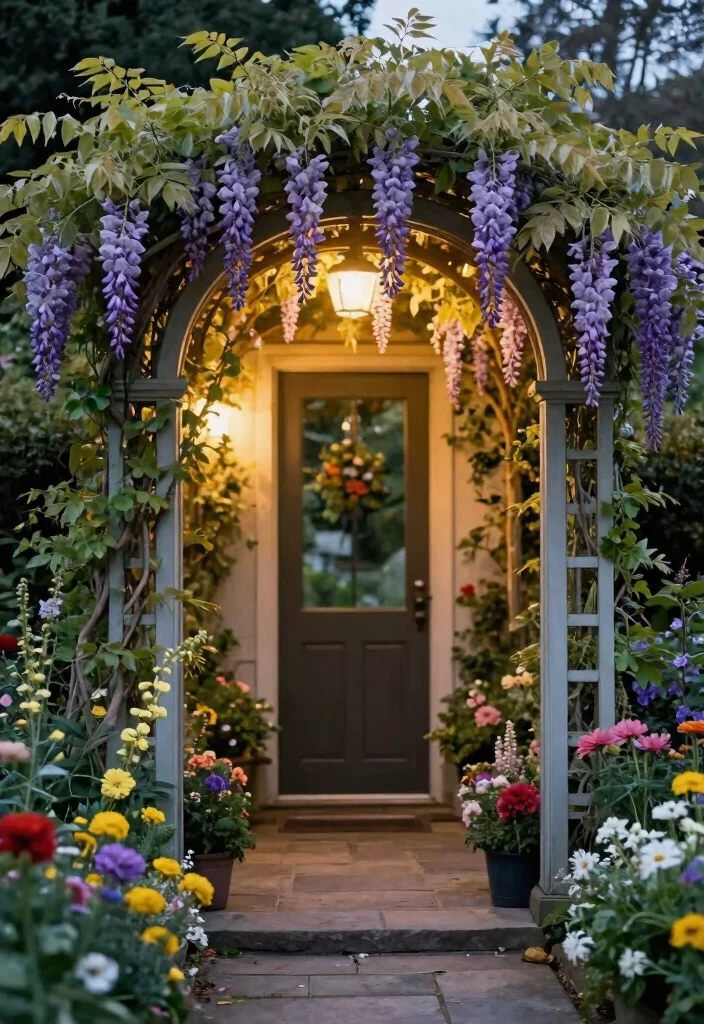 14 Front of House Trellis Ideas That Instantly Boost Curb Appeal 3 14 Front of House Trellis Ideas That Instantly Boost Curb Appeal - 3. Arched Trellis for a Grand Entrance 1