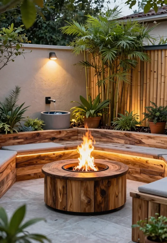 15 Backyard Fire Pit Ideas for Every Budget and Backyard Size 10 15 Backyard Fire Pit Ideas for Every Budget and Backyard Size - 10. Fire Pit Surround with Eco-Conscious Materials 1