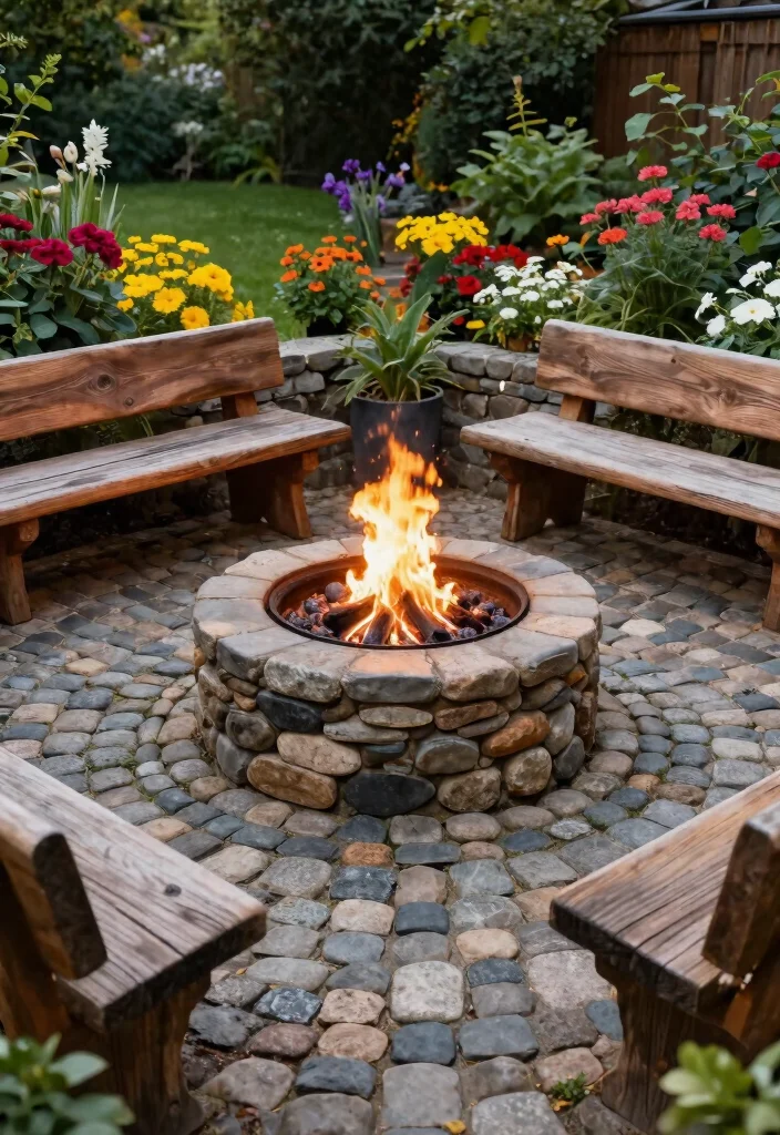 15 Backyard Fire Pit Ideas for Every Budget and Backyard Size 14 15 Backyard Fire Pit Ideas for Every Budget and Backyard Size - 14. DIY Cobblestone Fire Pit with Seating 1