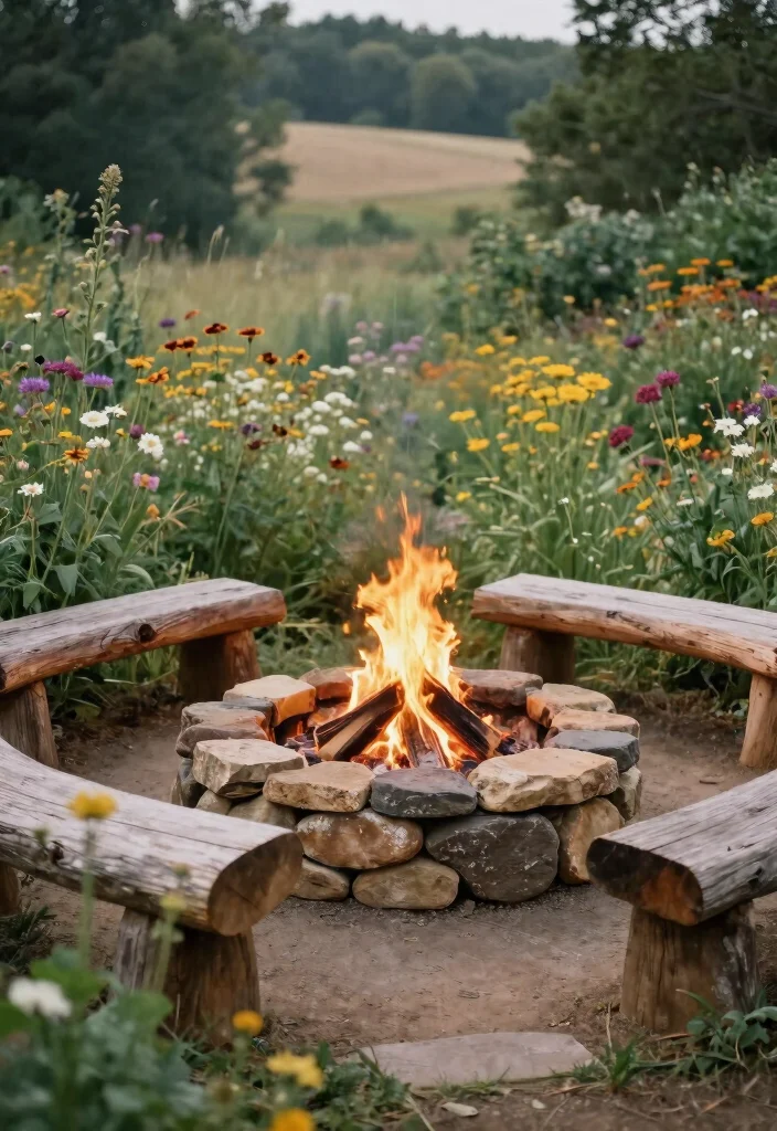 15 Backyard Fire Pit Ideas for Every Budget and Backyard Size 7 15 Backyard Fire Pit Ideas for Every Budget and Backyard Size - 7. Fire Pit Ring with Natural Elements 1