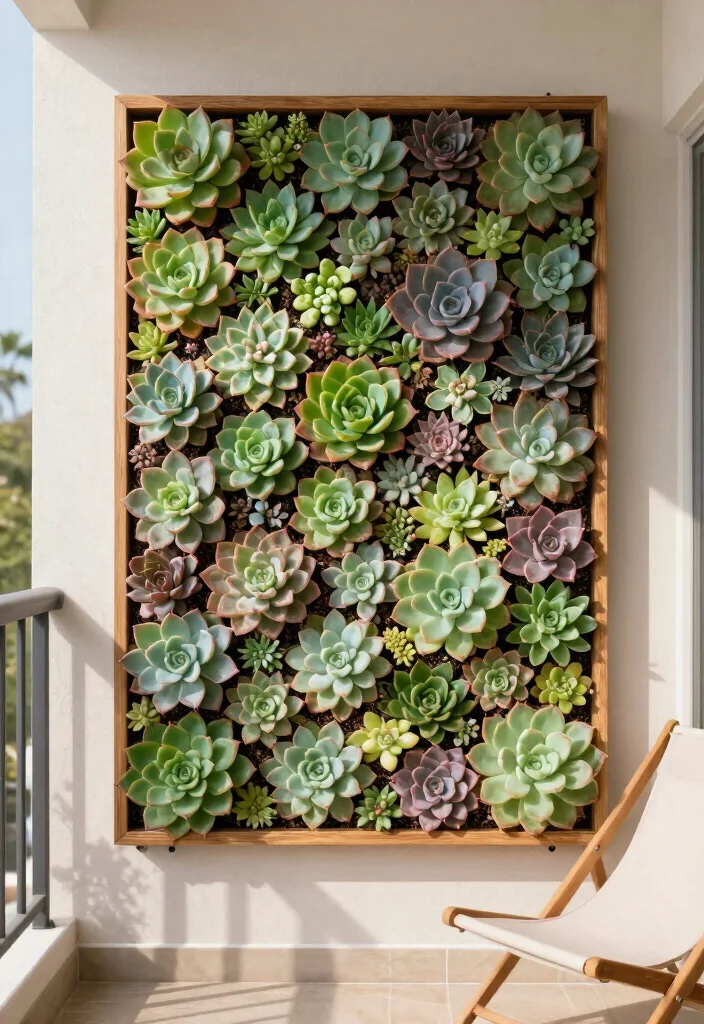 15 Balcony Planter Ideas for Small Spaces and Apartment Gardens 10 15 Balcony Planter Ideas for Small Spaces and Apartment Gardens - 10. Succulent Wall Art 1