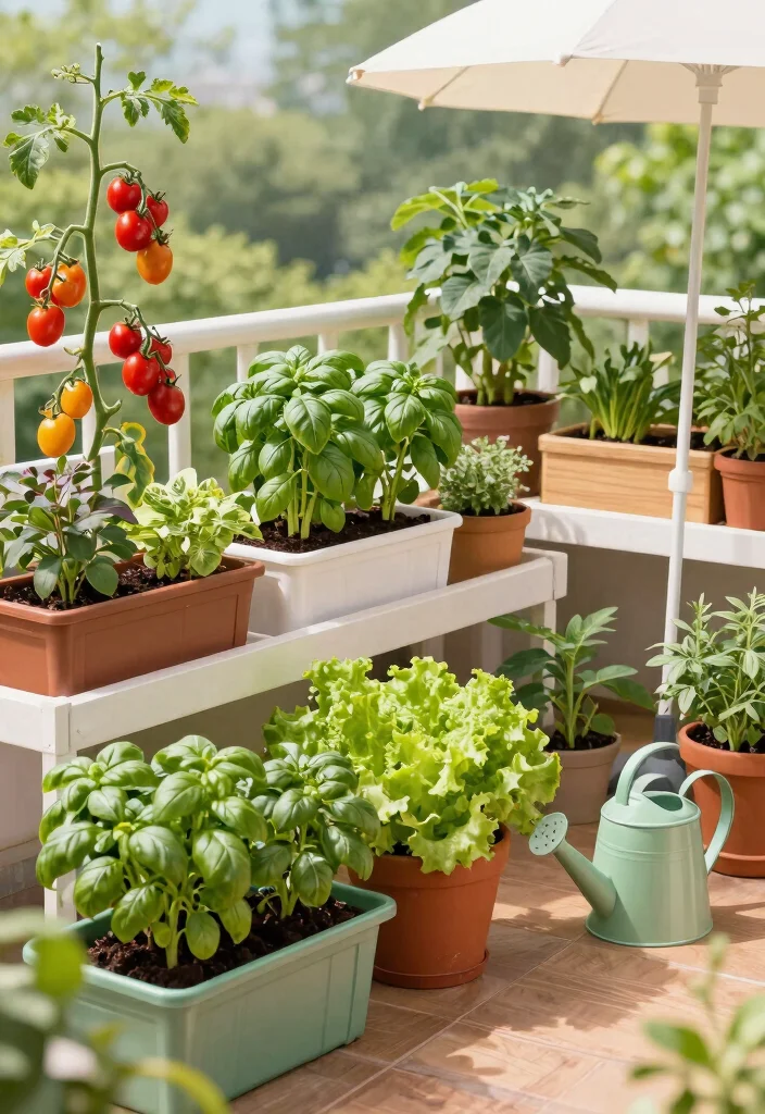 15 Balcony Planter Ideas for Small Spaces and Apartment Gardens 11 15 Balcony Planter Ideas for Small Spaces and Apartment Gardens - 11. Edible Balcony Garden 1