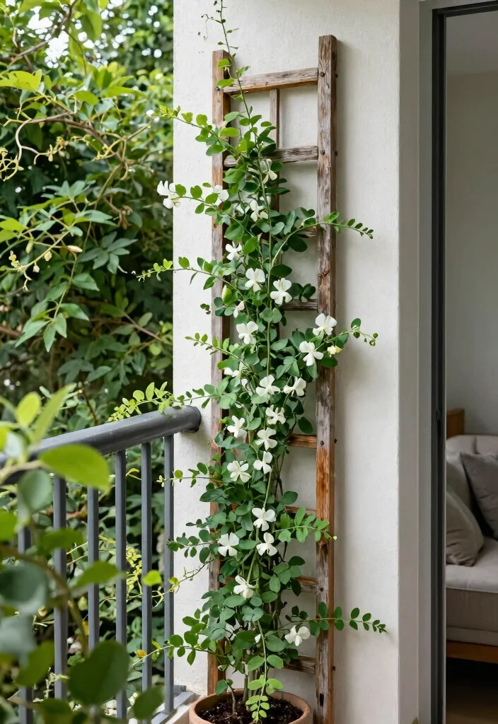 15 Balcony Planter Ideas for Small Spaces and Apartment Gardens 13 15 Balcony Planter Ideas for Small Spaces and Apartment Gardens - 13. Vertical Trellis for Climbing Plants 1