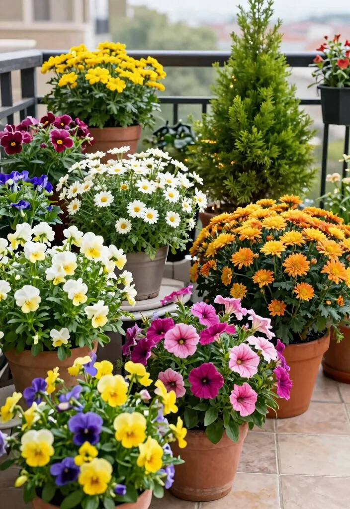 15 Balcony Planter Ideas for Small Spaces and Apartment Gardens 14 15 Balcony Planter Ideas for Small Spaces and Apartment Gardens - 14. Seasonal Plant Arrangements 1
