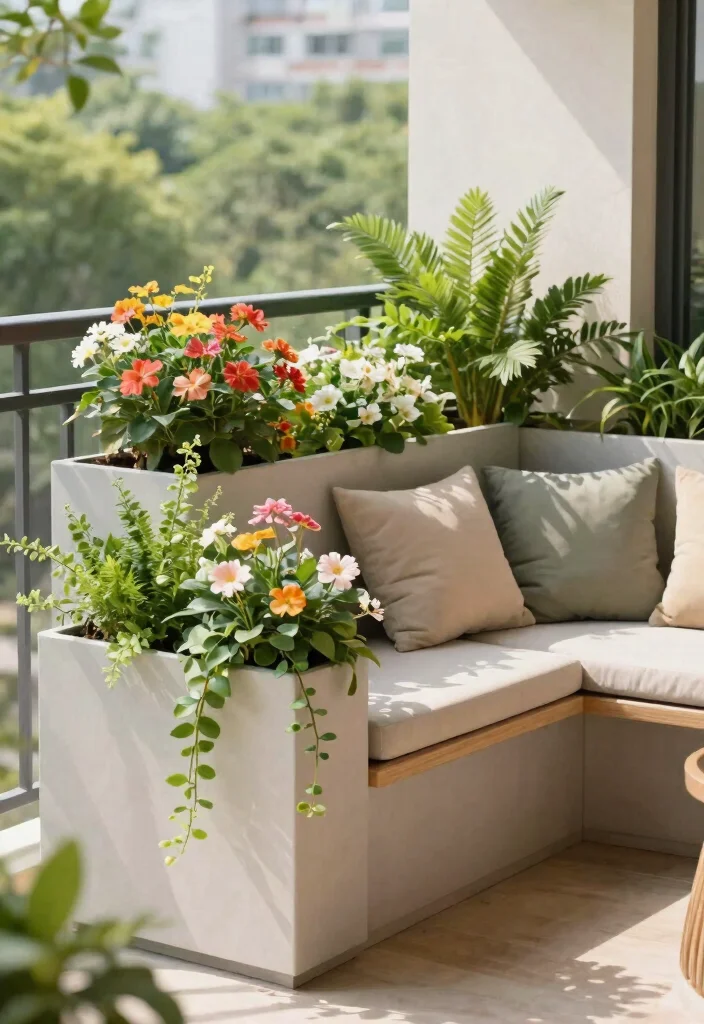 15 Balcony Planter Ideas for Small Spaces and Apartment Gardens 15 15 Balcony Planter Ideas for Small Spaces and Apartment Gardens - 15. Multi-Purpose Planters 1