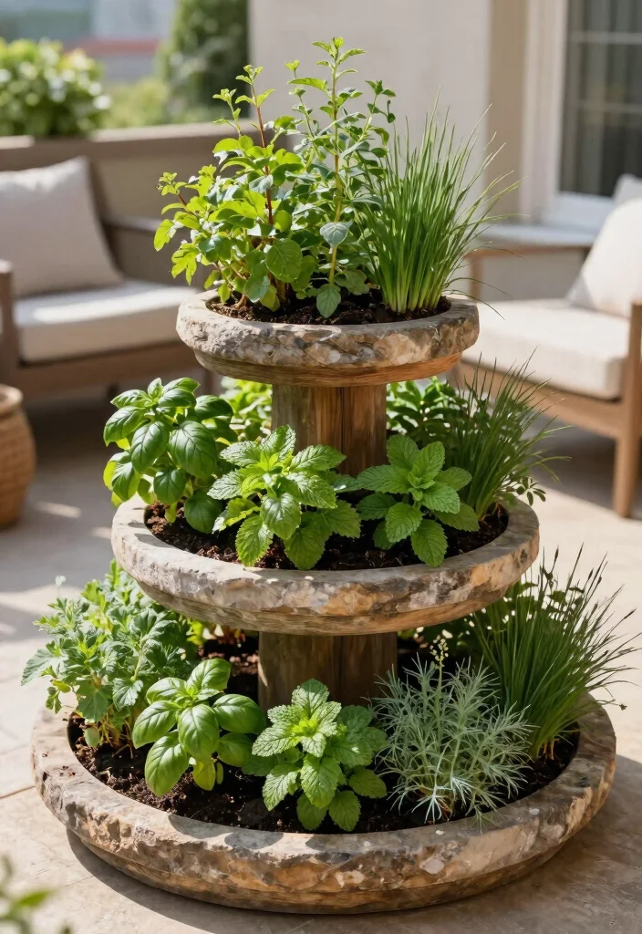 15 Balcony Planter Ideas for Small Spaces and Apartment Gardens 8 15 Balcony Planter Ideas for Small Spaces and Apartment Gardens - 8. Herb Spiral 1