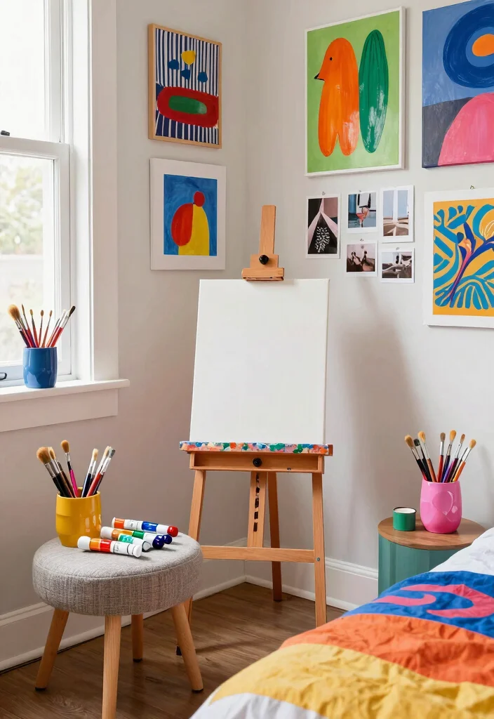 15 Bedroom Sitting Area Small Cozy Corner Ideas - 9. Artistic Flair 1