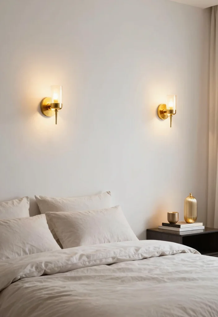 15 Bedroom Wall Lights Above Bed Ideas Modern Cozy Lighting - 1. Gleaming Gold Wall Sconces 1