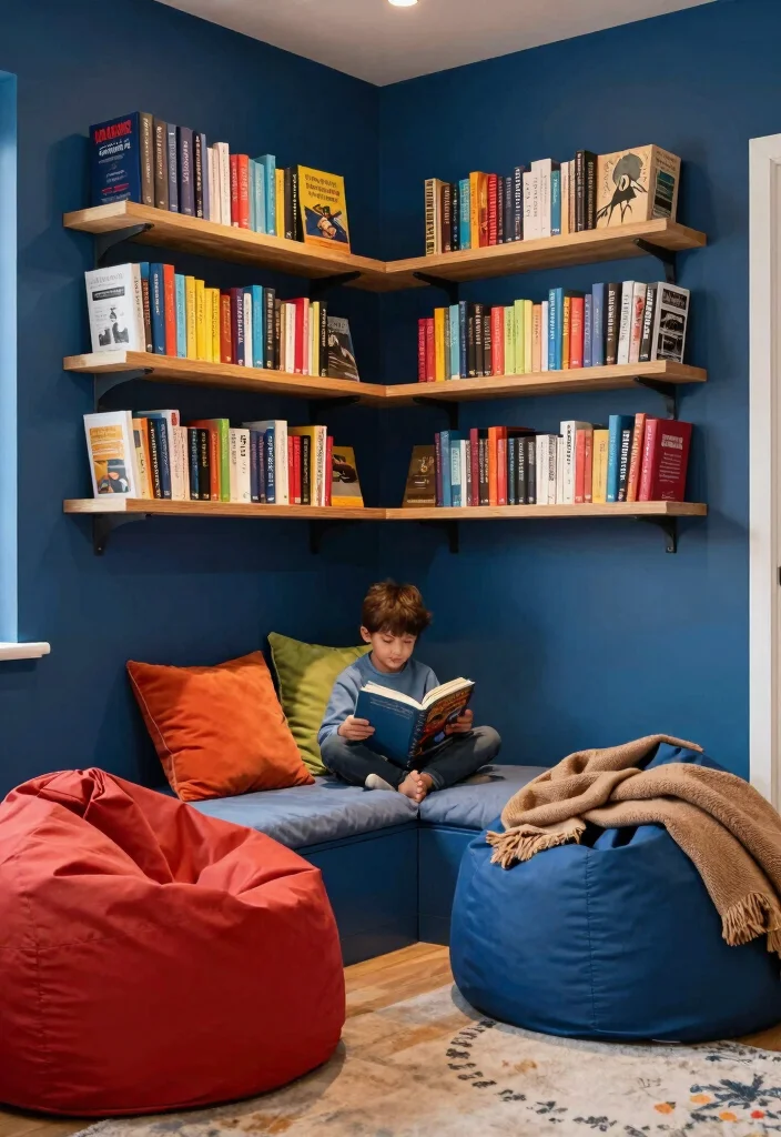 15 Blue Bedroom Ideas for Boys: Cool, Fun Style 14 15 Blue Bedroom Ideas for Boys: Cool, Fun Style - 14. Cozy Reading Nook 1