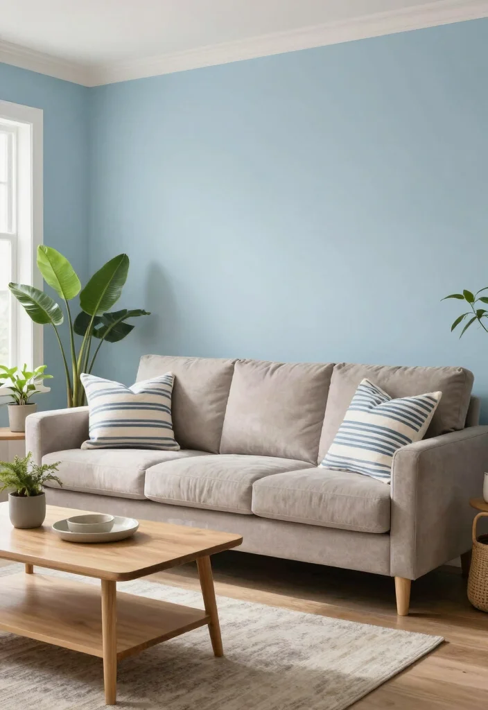 15 Light Blue Accent Wall Living Room Ideas: Soft, Airy Touch - 2. Nautical Neutrals 1